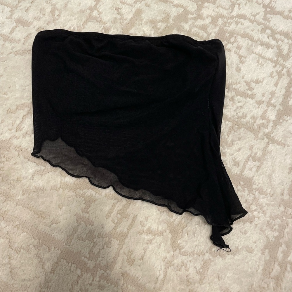 Black Asymmetrical Tube Top